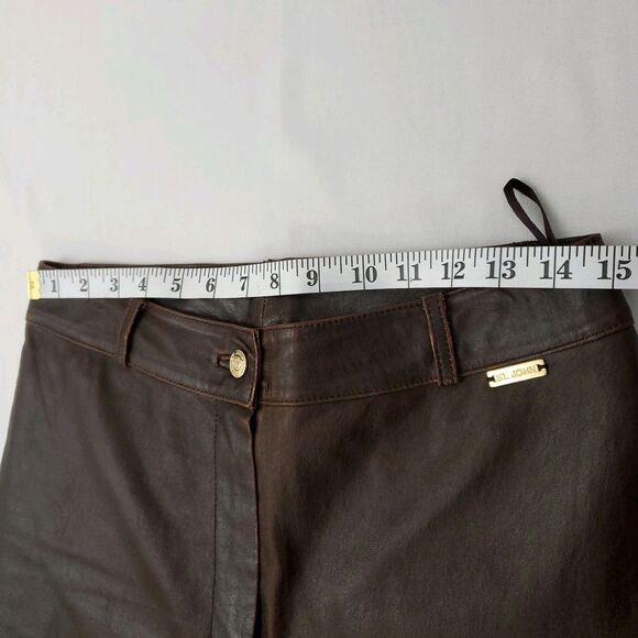 St. John High Rise Bootcut Brown Leather Pants 10 Western Cowgirl - Picture 8 of 15